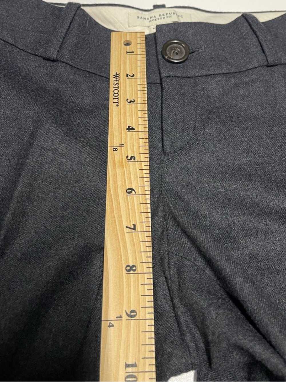 BANANA REPUBLIC Y2K Wool Jackson Fit Charcoal Grey Stretch Dress Pants - Picture 9 of 12